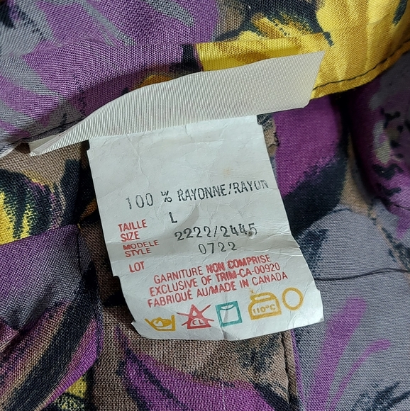 Tochi Vintage Floral Rayon Skirt Blouse Set, Large - Picture 14 of 16